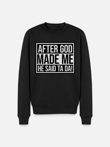 after god made me - Men's Premium Organic Jumper - black