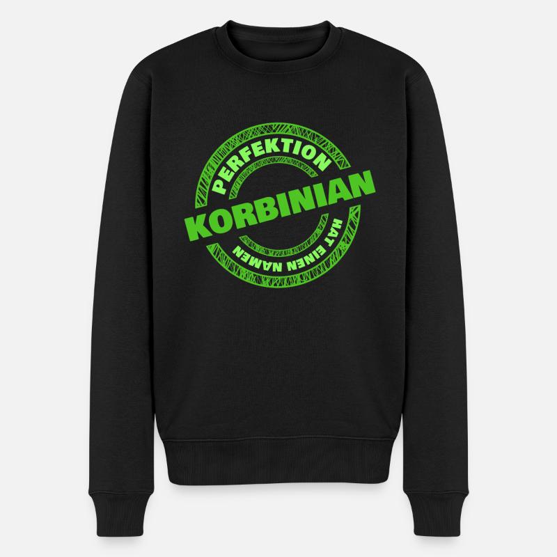 Korbinian - Männer Premium Bio Pullover - Schwarz