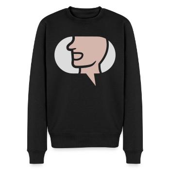 Quatschen einfaches Symbol Sprechblase - Männer Premium Bio Pullover - Schwarz - Vorne - Nico (187cm)