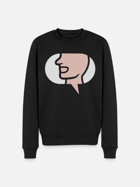 Chat Simple Symbol Speech Bubble - Men's Premium Organic Jumper - black