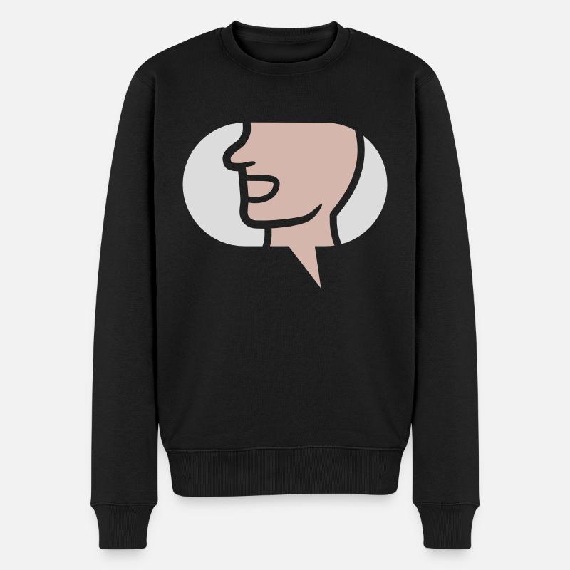 Chat Simple Symbol Speech Bubble - Men's Premium Organic Jumper - black