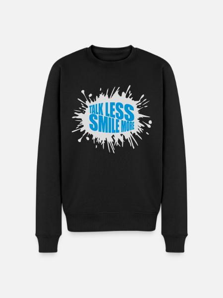 talk less smile more - Men's Premium Organic Jumper - black