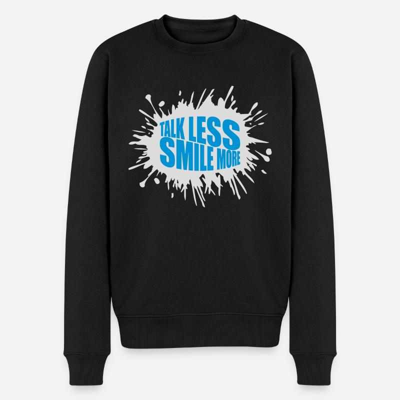 parler moins sourire plus - Pull Premium bio Homme - noir