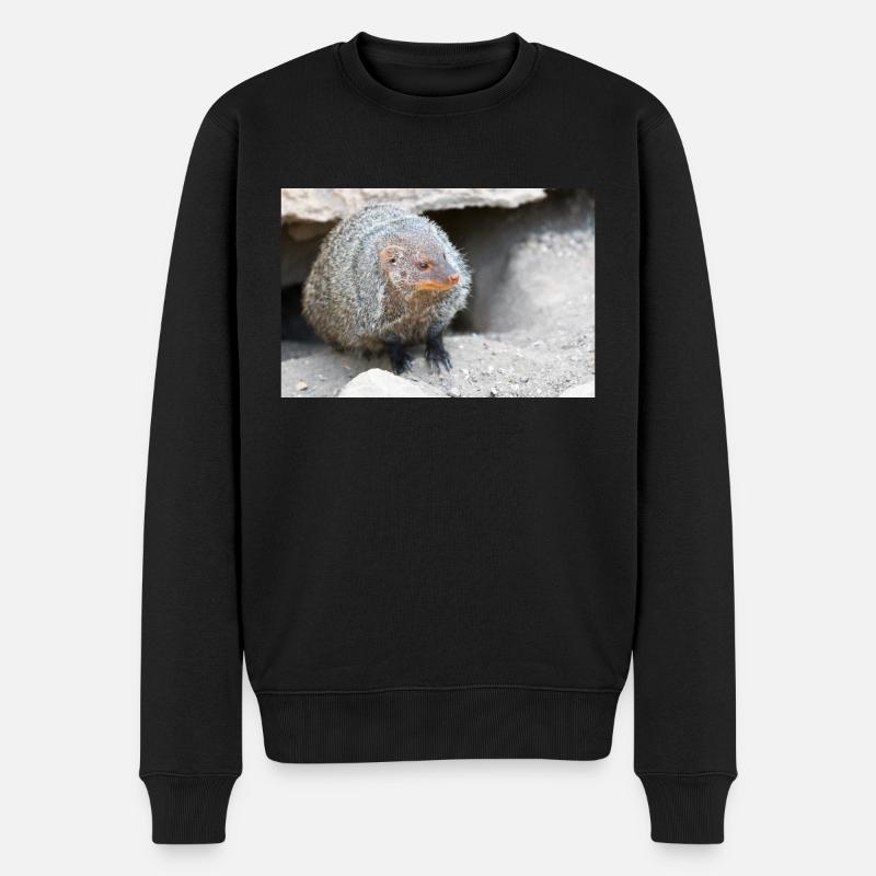 Gebänderte Manguste oder Zebramanguste - Männer Premium Bio Pullover - Schwarz