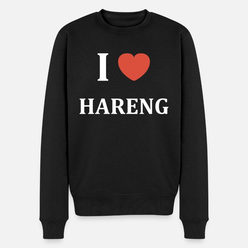 i love Hareng - Pull Premium bio Homme - noir