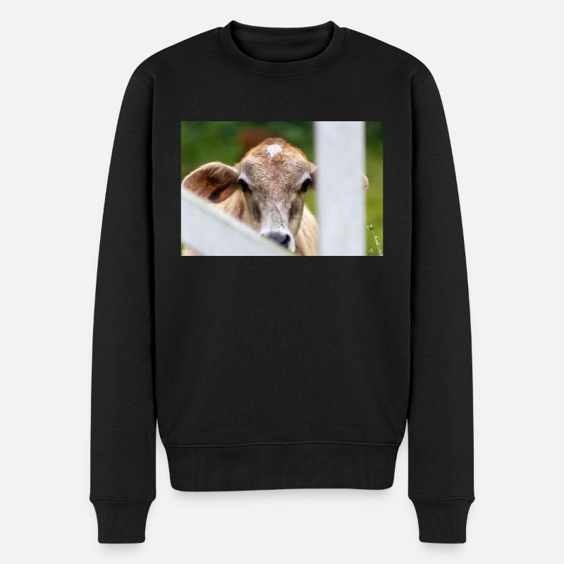 Kuhkopf - Männer Premium Bio Pullover - Schwarz