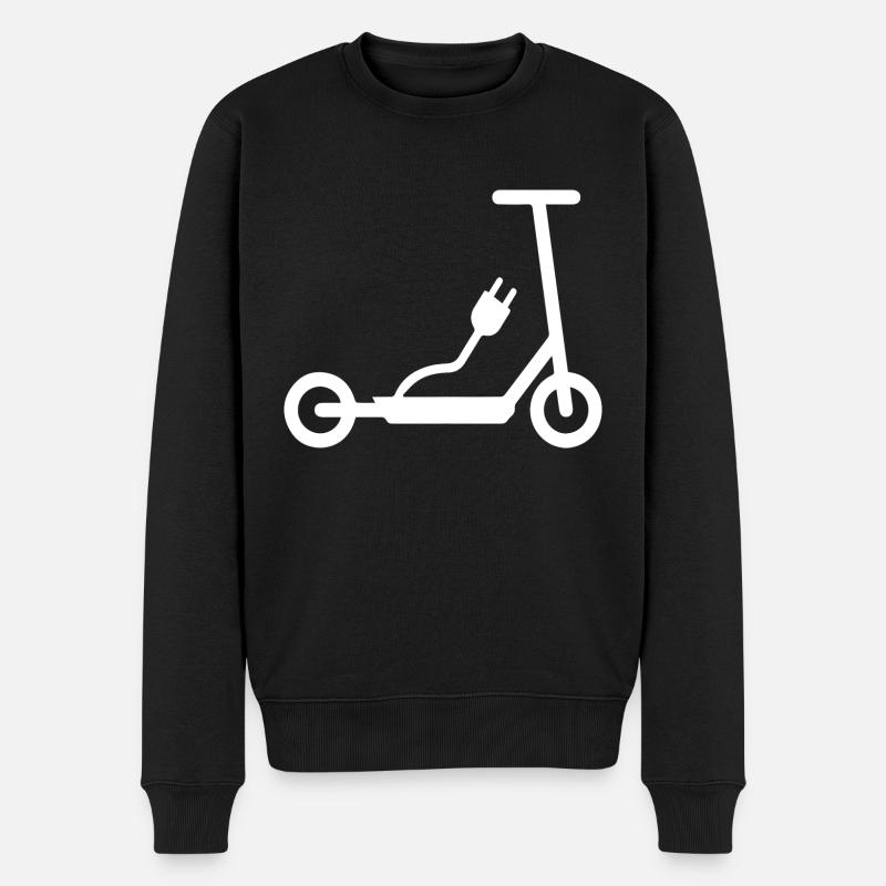 E-Scooter E-Roller Scooter - Männer Premium Bio Pullover - Schwarz