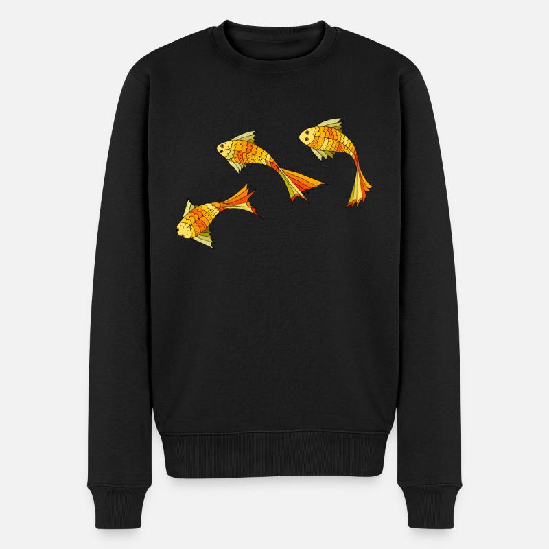 Fische - Männer Premium Bio Pullover - Schwarz