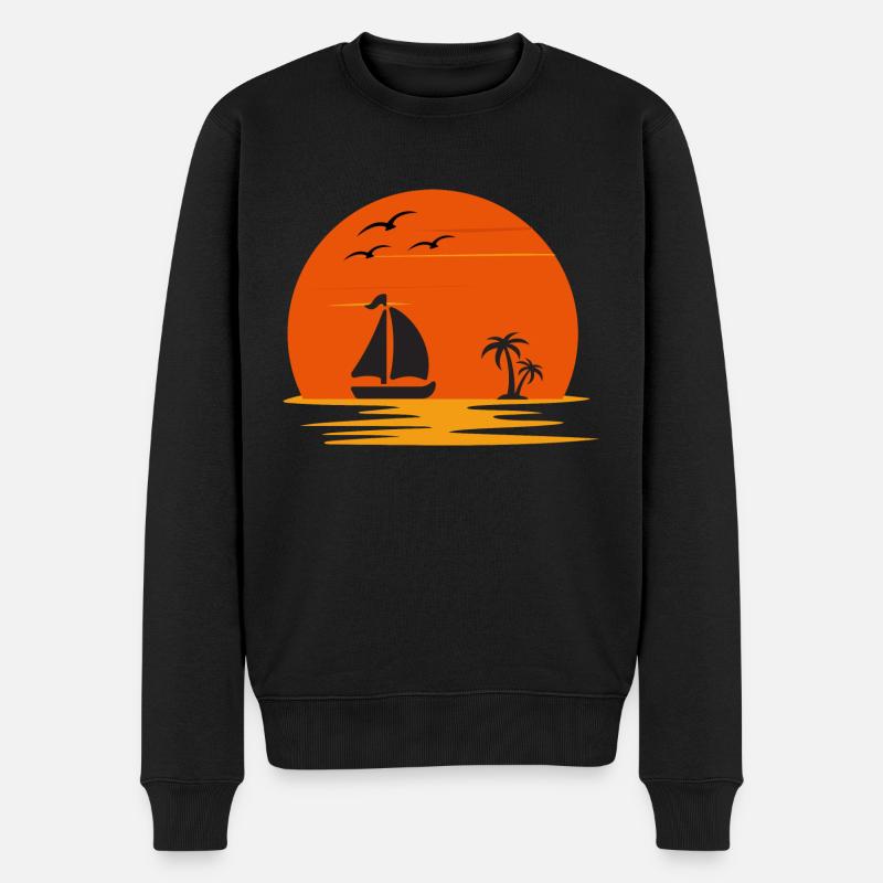 Sonnenuntergang - Männer Premium Bio Pullover - Schwarz