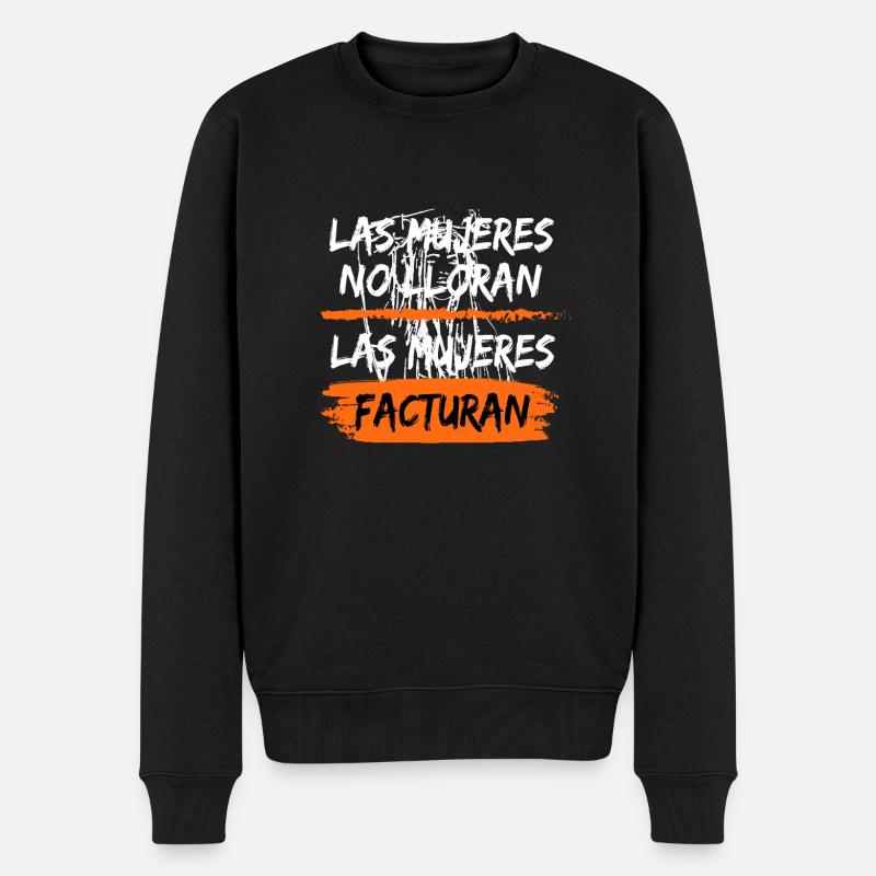 Frauen weinen nicht - Männer Premium Bio Pullover - Schwarz