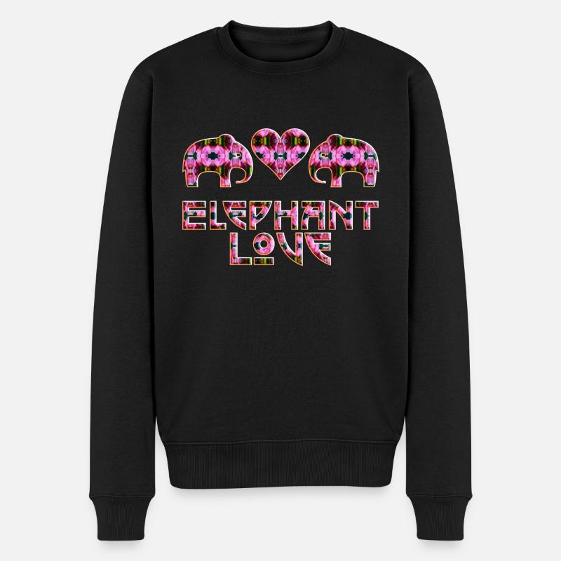 ElefantenLiebe pink - Männer Premium Bio Pullover - Schwarz