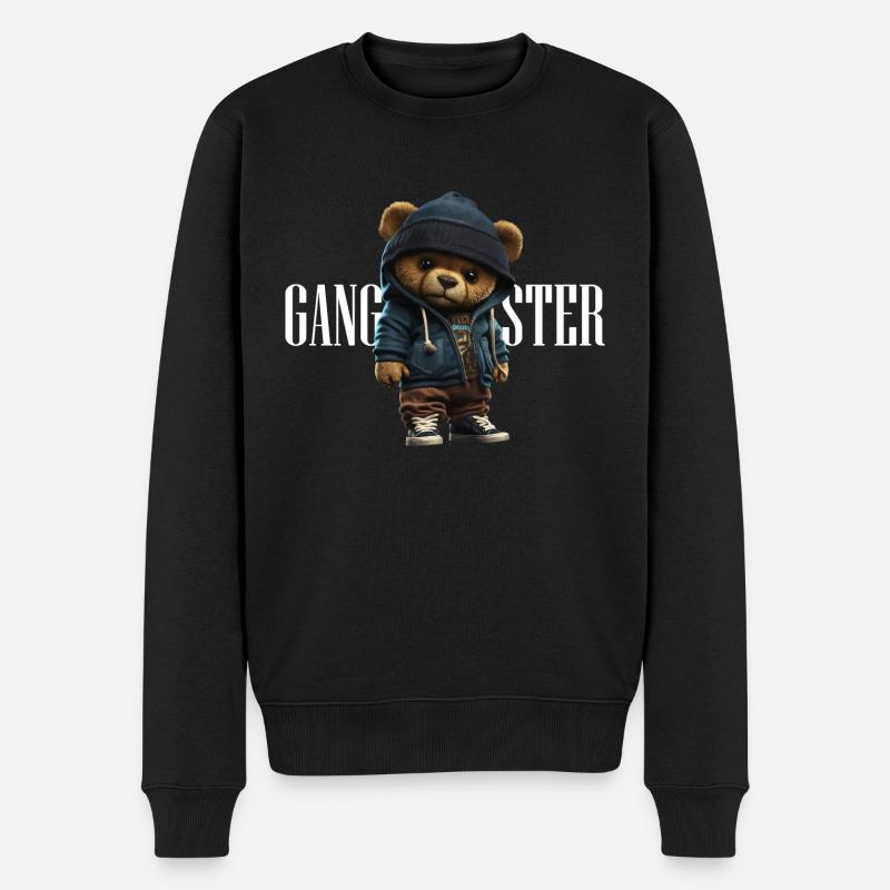 Gangsta b - Männer Premium Bio Pullover - Schwarz
