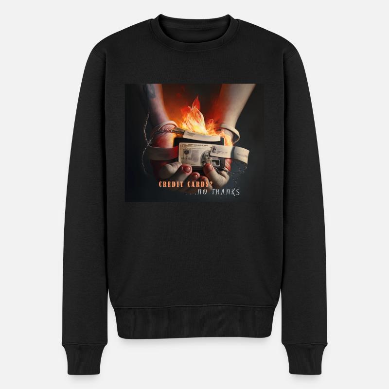 Cartes de crédit . . . Non merci, pas de plactique - Pull Premium bio Homme - noir