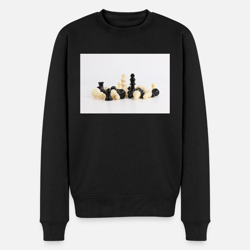 schachfiguren - Männer Premium Bio Pullover - Schwarz