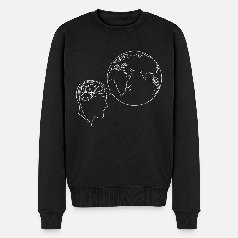 Mondialisation Penser Cerveau - Pull Premium bio Homme - noir