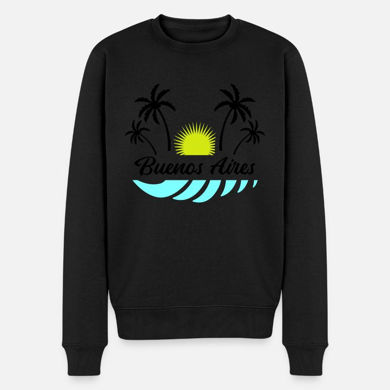 buenos aires - Männer Premium Bio Pullover - Schwarz