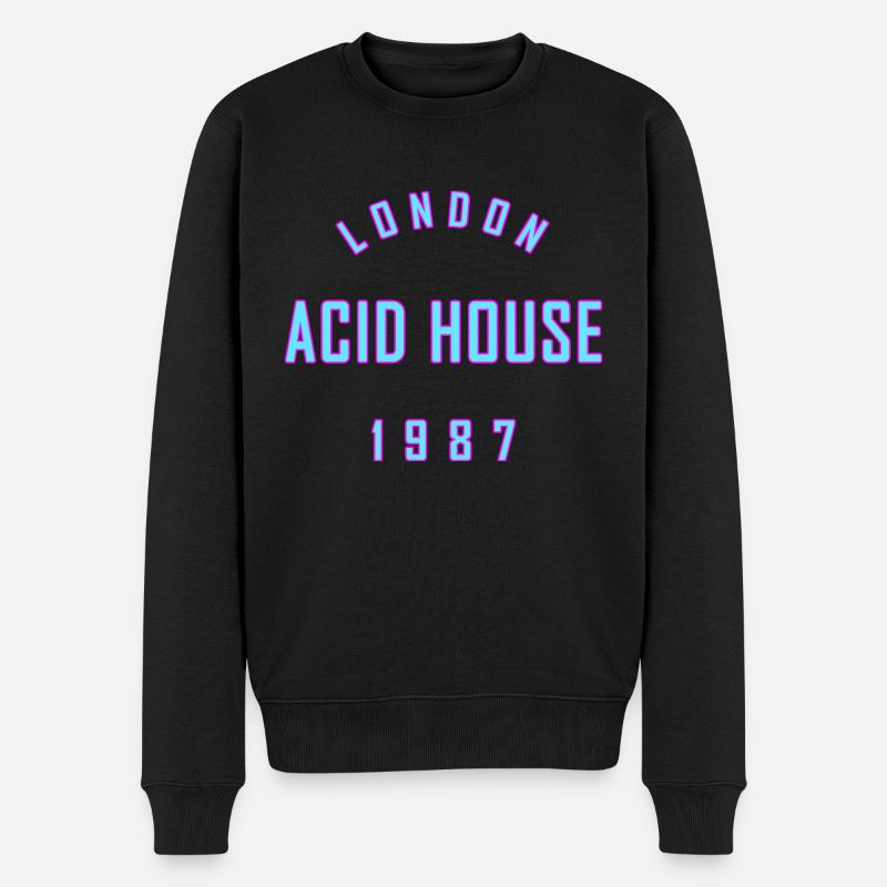 ACID HOUSE LONDON 1987 - Männer Premium Bio Pullover - Schwarz