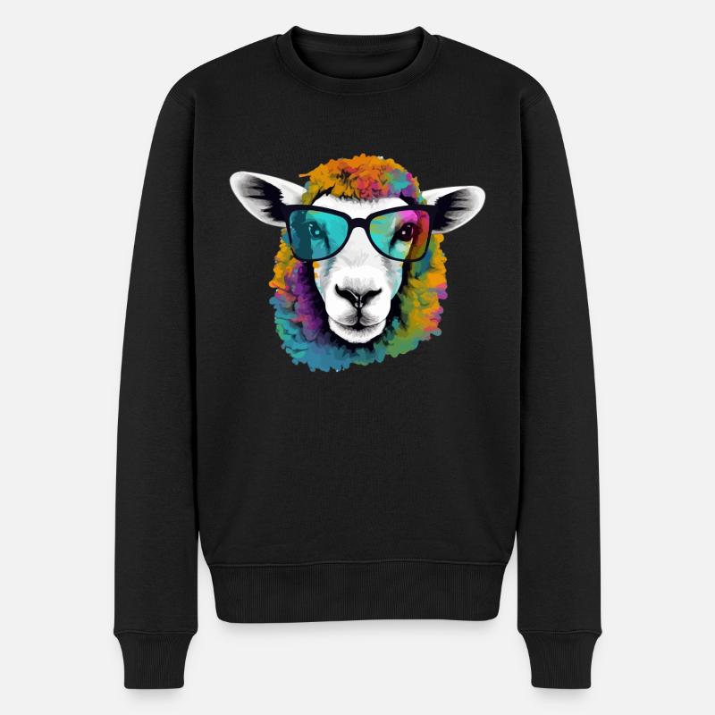 Mimou das Schaf - Männer Premium Bio Pullover - Schwarz
