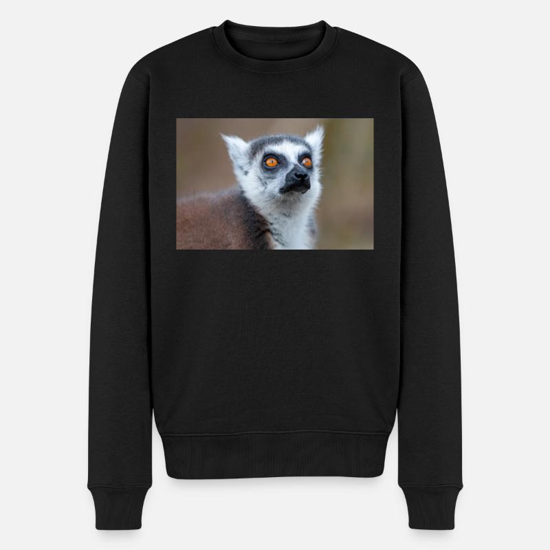 Kattas Lemur catta - Männer Premium Bio Pullover - Schwarz