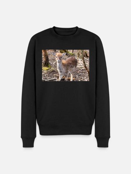Damhirsch Damwild Dama - Männer Premium Bio Pullover - Schwarz