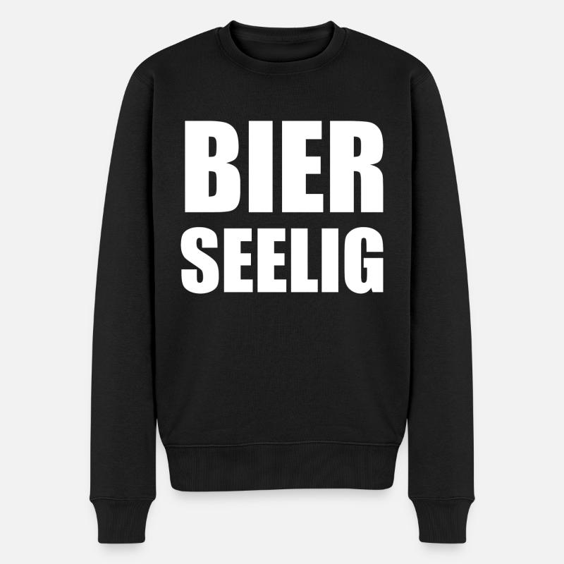 Bierseelig - Männer Premium Bio Pullover - Schwarz