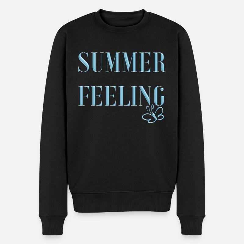 SUMMER FEELING with butterfly - Men's Premium Organic Jumper - black