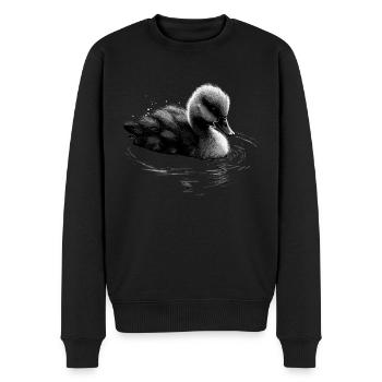 Bébé cygne Oiseau Poussin - Pull Premium bio Homme - noir - Devant - Nico (187cm)