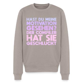 Hast Du Meine Motivation Gesehen? Der... - Männer Premium Bio Pullover - Taupe - Vorne - Nico (187cm)