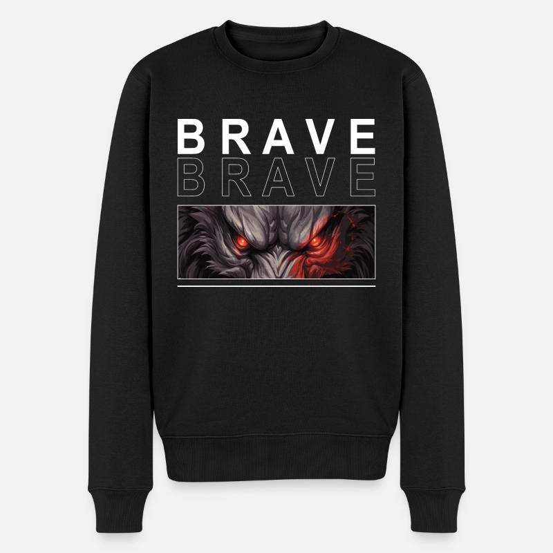 BRAVE - Fenrir Wolf - Pull Premium bio Homme - noir