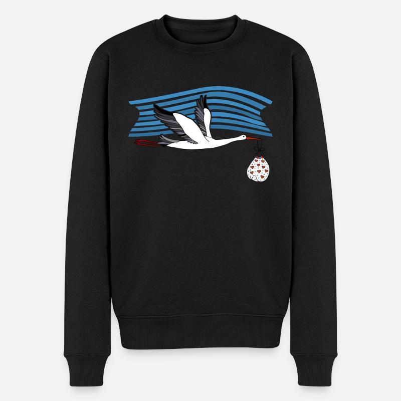 Storch - Männer Premium Bio Pullover - Schwarz