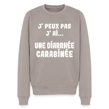 J'peux pas j'ai une Diarrhée carabinée - Pull Premium bio Homme - taupe - Devant - Nico (187cm)