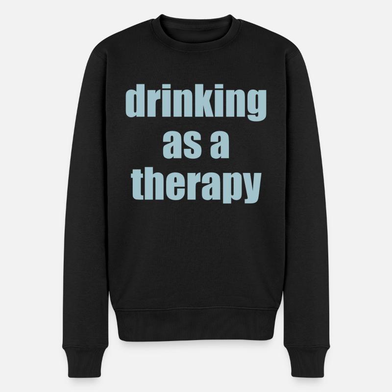 drinking as a therapy - Men's Premium Organic Jumper - black