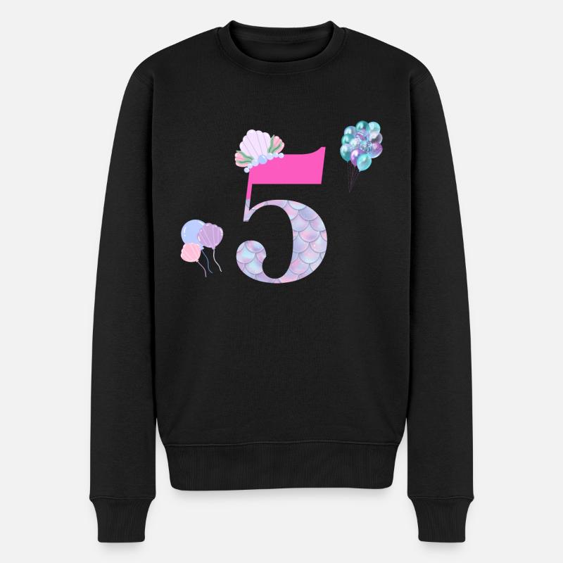 5-jähriges Jubiläum Meerjungfrau - Männer Premium Bio Pullover - Schwarz