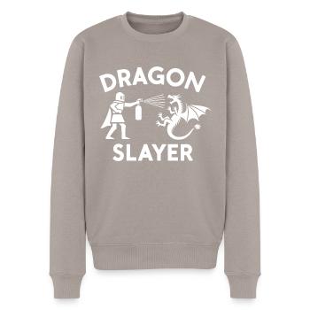 Dragon Slayer Knight Ren Faire LARP, Renaissance - Männer Premium Bio Pullover - Taupe - Vorne - Nico (187cm)
