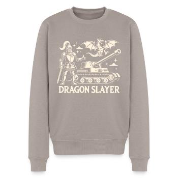Dragon Slayer Knight Ren Faire LARP, Renaissance - Männer Premium Bio Pullover - Taupe - Vorne - Nico (187cm)