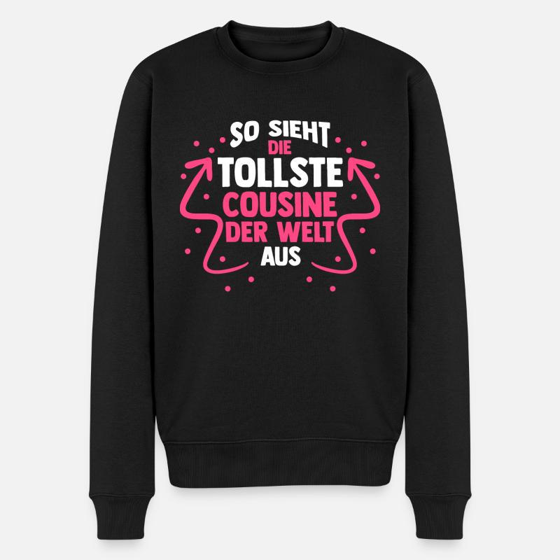 Cousinen Cousine - Männer Premium Bio Pullover - Schwarz