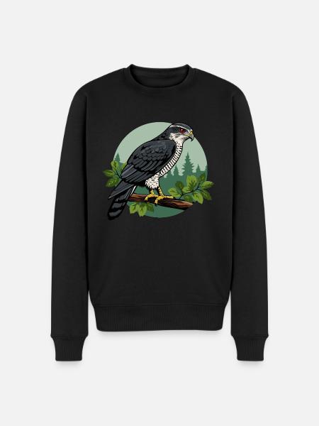 Habicht Greifvogel Vogel Falkner - Männer Premium Bio Pullover - Schwarz