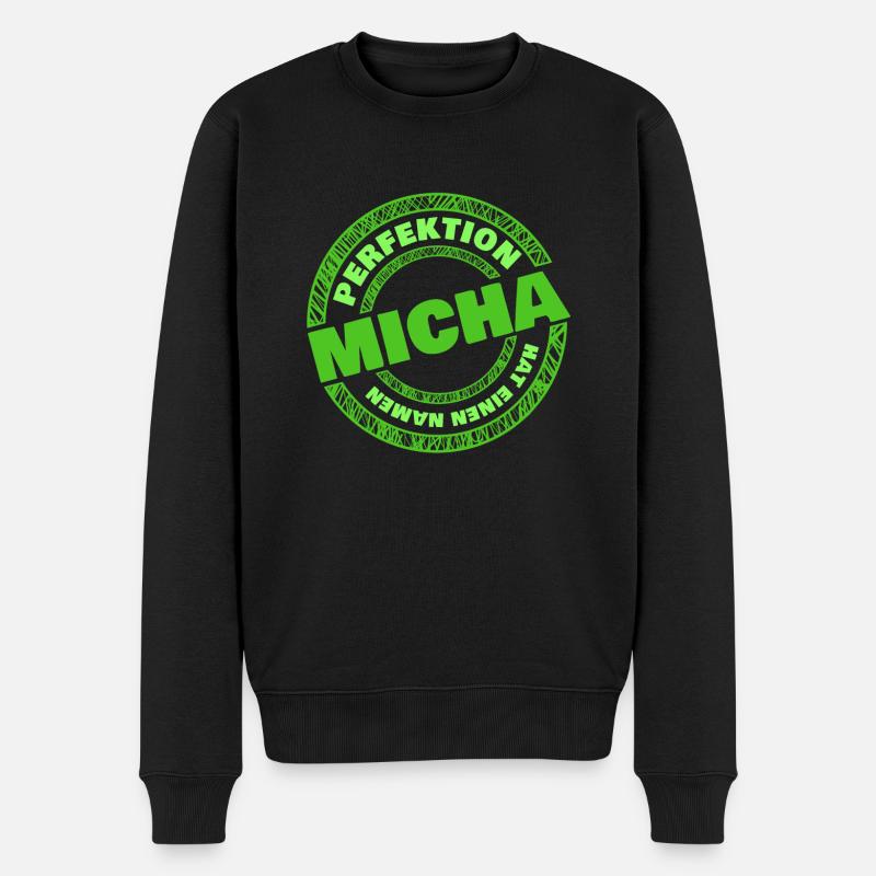 Micha - Männer Premium Bio Pullover - Schwarz