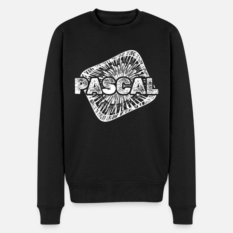 Pascal als Geburt - Männer Premium Bio Pullover - Schwarz