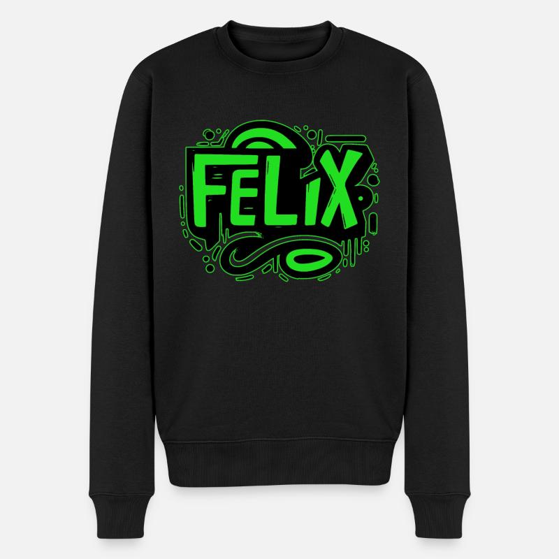 Felix Nom Graffiti vert - Pull Premium bio Homme - noir
