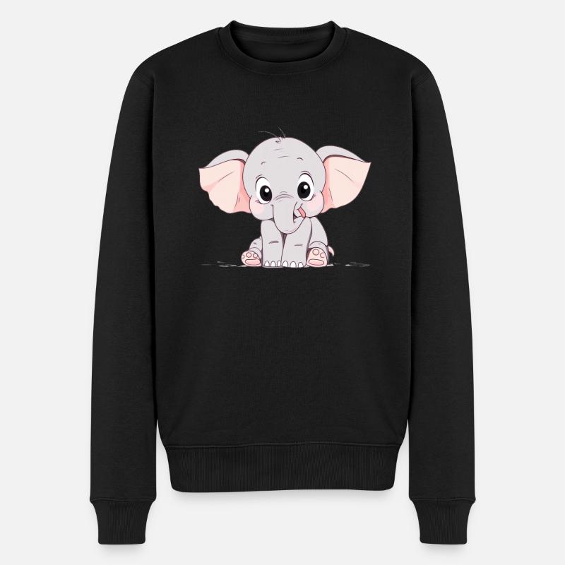 Mignon petit éléphant - Pull Premium bio Homme - noir