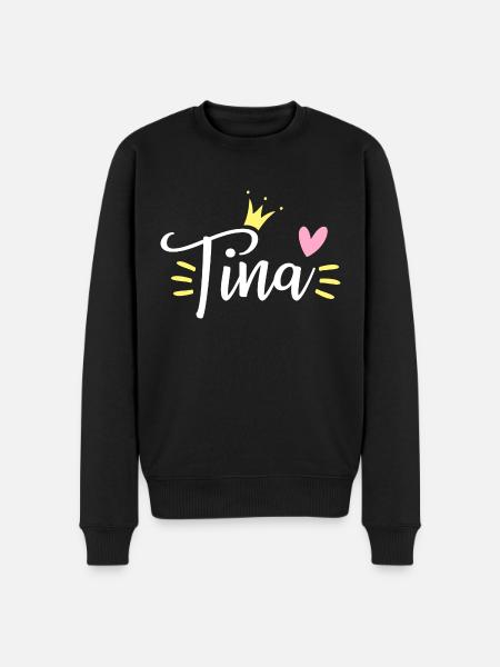 Tina Name Crown - Men's Premium Organic Jumper - black