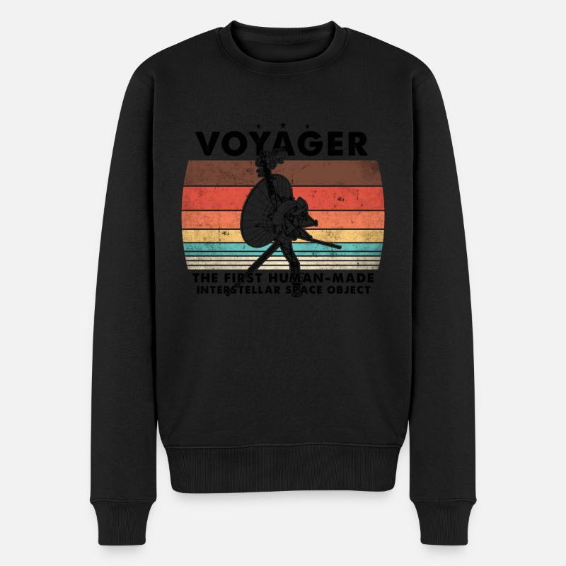 Voyager 1977 Retro-Raumsonden-Mission - Männer Premium Bio Pullover - Schwarz