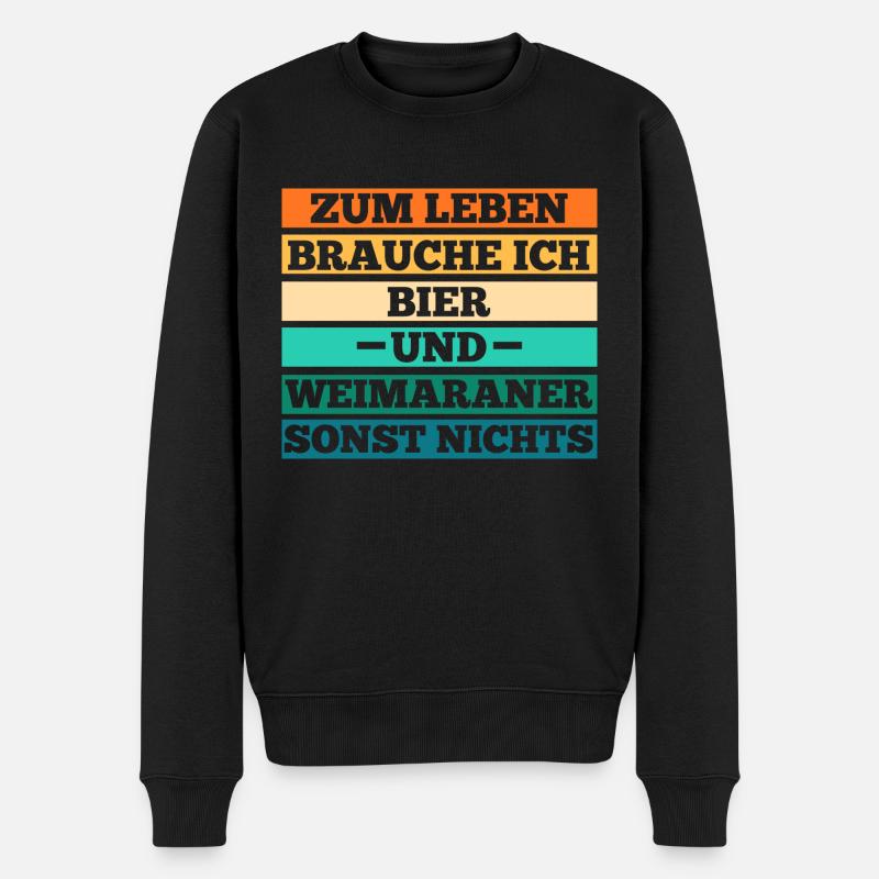 Hund Bier Weimaraner - Männer Premium Bio Pullover - Schwarz