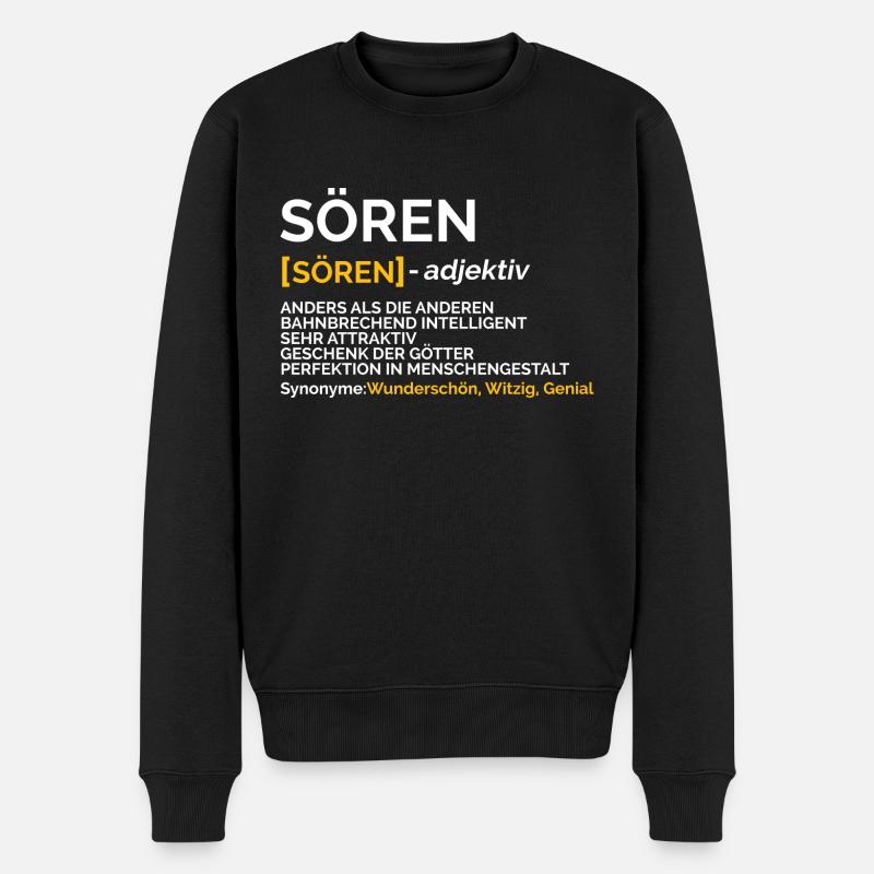 Sören - Männer Premium Bio Pullover - Schwarz