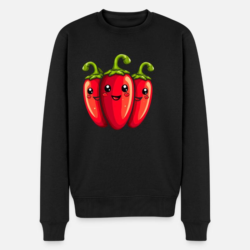 Chili - Männer Premium Bio Pullover - Schwarz