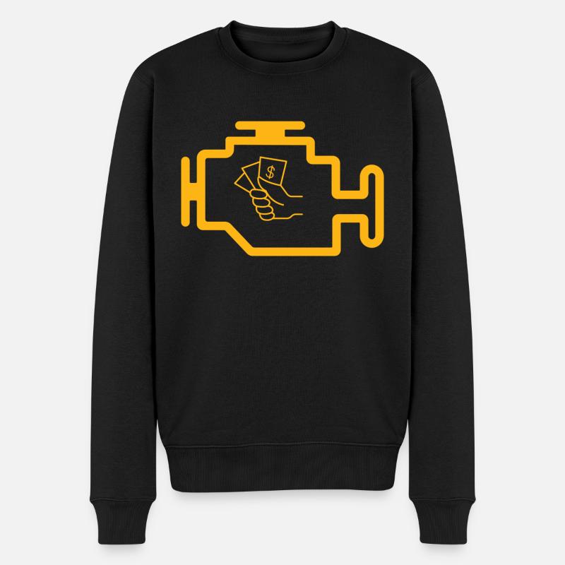 Motorkontrollleuchte - Männer Premium Bio Pullover - Schwarz