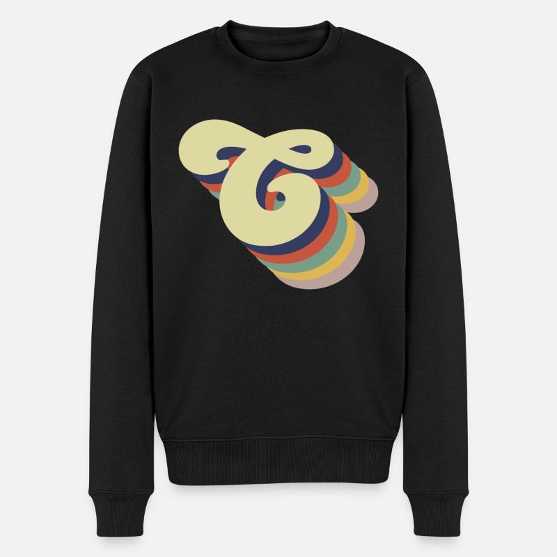 Retro Letter C - Men's Premium Organic Jumper - black