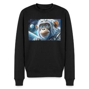 ALIVE 3024 0201 Space, animal, monkey, planet - Men's Premium Organic Jumper - black - Front - Nico (187cm)