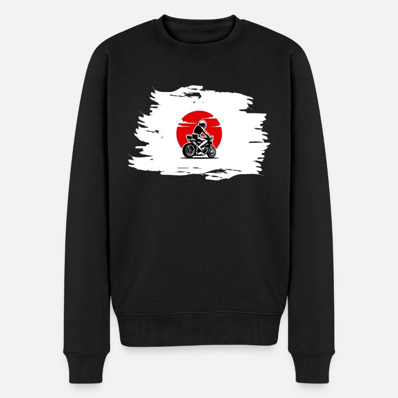 Moto Japan-Stil - Männer Premium Bio Pullover - Schwarz